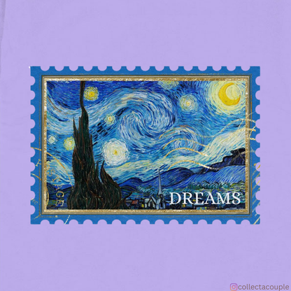 Van Gogh: Starry Night Collage Oversized Unisex T-shirt (front and back print)