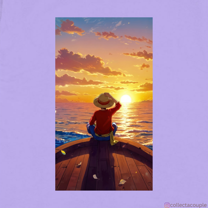 One Piece: Monkey D Luffy Scenic Oversized Unisex T-shirt (front and back print)