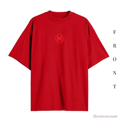 Spider Verse: Miles Morales Illustration Collage Oversized Unisex T-shirt (front and back print)