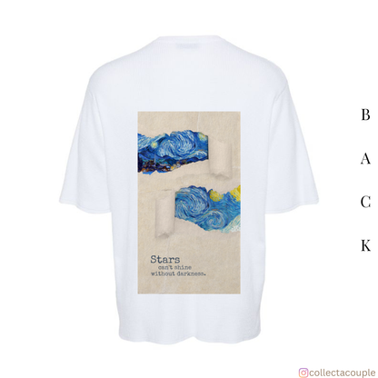 Van Gogh: Starry Night Collage Oversized Unisex T-shirt (front and back print)