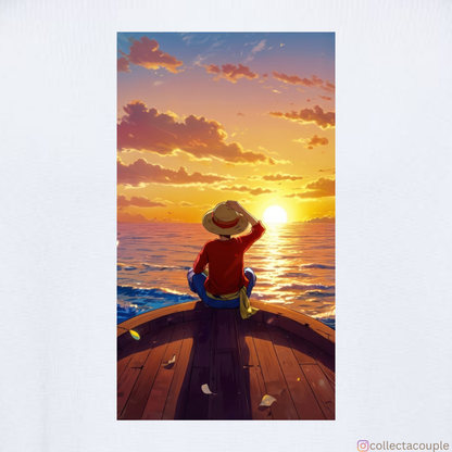 One Piece: Monkey D Luffy Scenic Oversized Unisex T-shirt (front and back print)