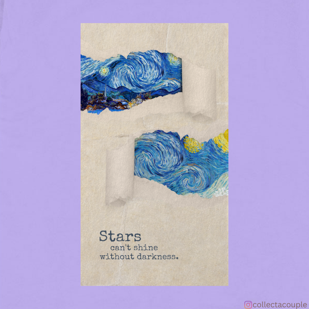 Van Gogh: Starry Night Collage Oversized Unisex T-shirt (front and back print)