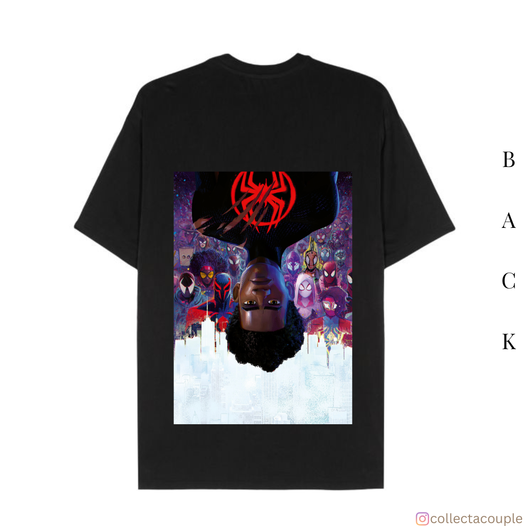 Spider Verse: Miles Morales Upside Down Oversized Unisex T-shirt (front and back print)