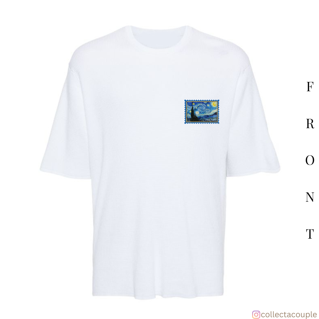 Van Gogh: Starry Night Collage Oversized Unisex T-shirt (front and back print)