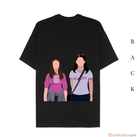 Gilmore Girls: Illustrated Rory & Lorelai Oversized Unisex T-shirt (front and back print)